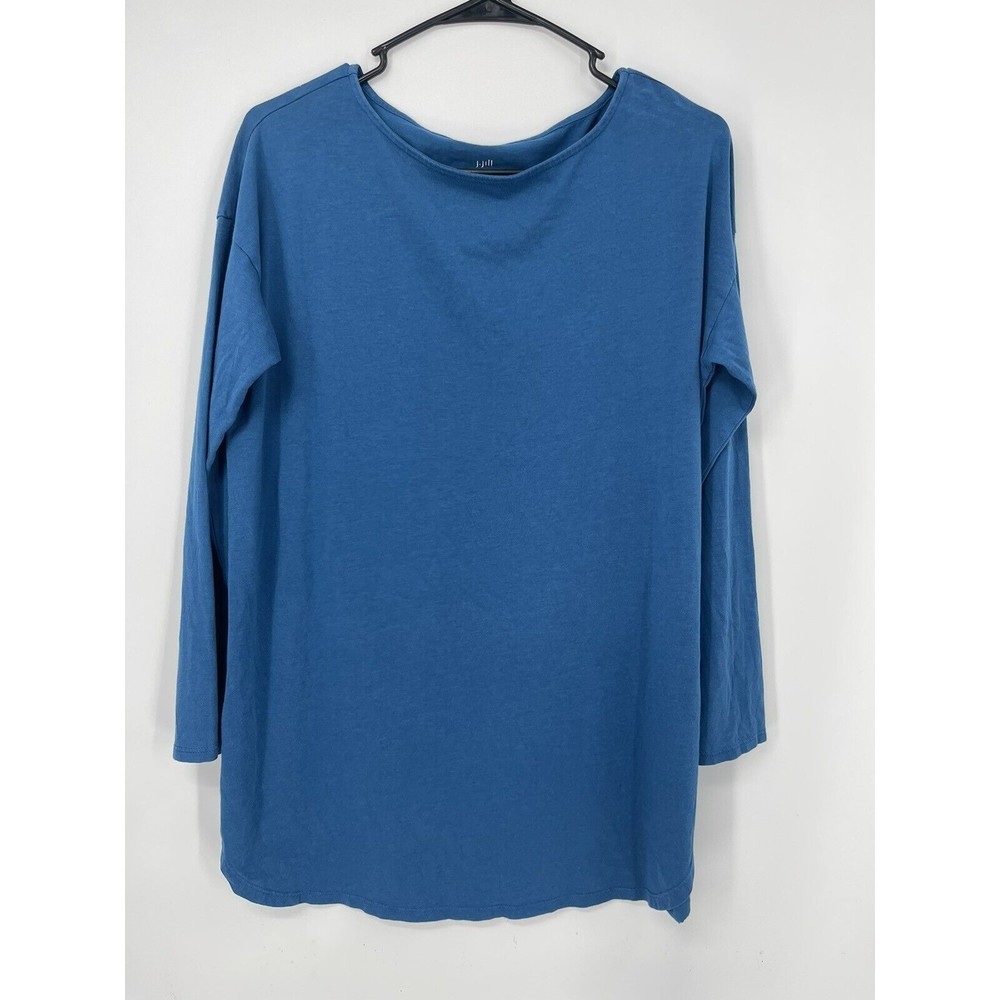J. Jill‎ Luxe Supima Tunic Blue Long Sleeve Boat Neck XS